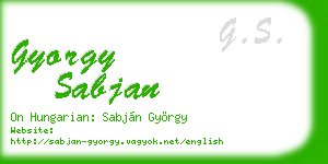 gyorgy sabjan business card
