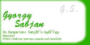 gyorgy sabjan business card